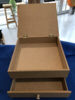 Caja Reiki con cajon y abertura sin pintar